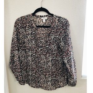 Loft printed chiffon blouse